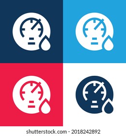 Barómetro azul y rojo cuatro colores conjunto de iconos mínimo
