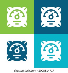 Barometer Flat four color minimal icon set