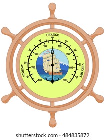 barometer. Fonts are not used. All inscriptions are paintings.  