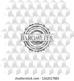 Barometer grey emblem with cube white background