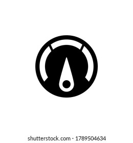 Barometer-Symbol auf schwarz-weißem Hintergrund, gefüllt