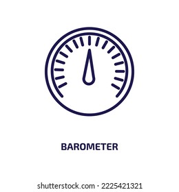 barometer icon from nautical collection. Thin linear barometer, meter, speedometer outline icon isolated on white background. Line vector barometer sign, symbol for web and mobile