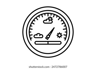 Barometer icon. icon related to weather. suitable for web site, app, user interfaces, printable etc. line icon style. simple vector design editable