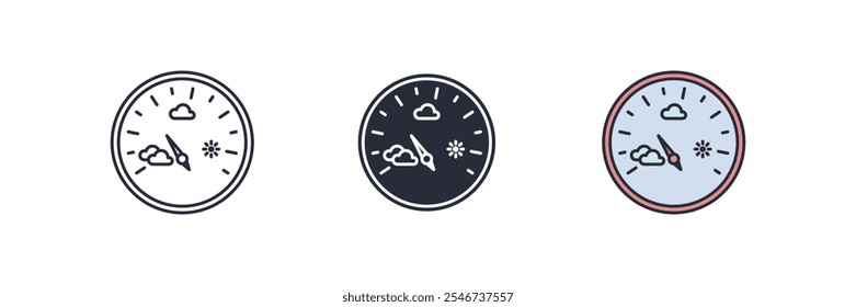 Barometersymbol. Barometer Symbolzeichen für mobiles Konzept und Webdesign. Vektorsymbol, Logo-Illustration, Vektorgrafiken