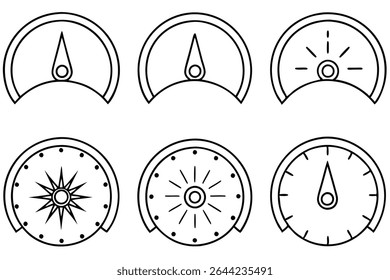 barometer line art vintage depiction of atmospheric pressure measurement tool.eps
