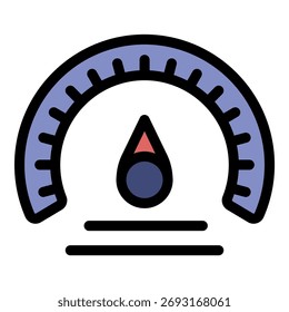 Barometer measurement icon. Outline barometer measurement vector icon color flat isolated