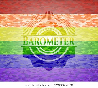Barometer on mosaic background with the colors of the LGBT flag