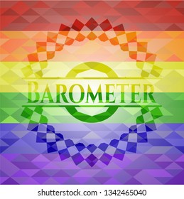 Barometer on mosaic background with the colors of the LGBT flag