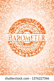 Barometer orange mosaic emblem with background