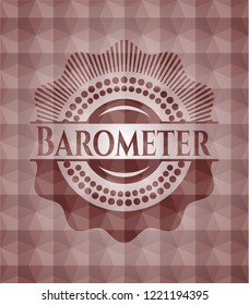 Barometer red seamless polygonal badge.
