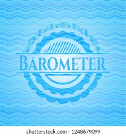 Barometer sky blue water wave style badge.
