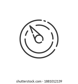 Icono de línea delgada del barómetro. Ilustración de vectores meteorológicos aislados