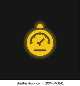 Icono de neón brillante amarillo barómetro