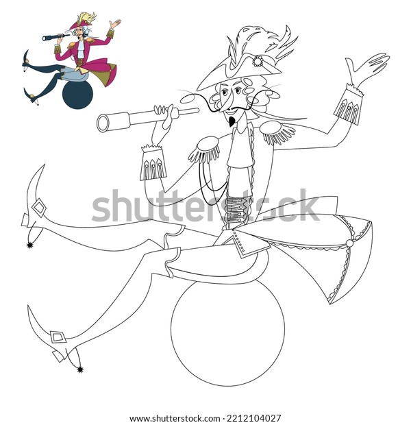 Baron Character German Fairy Tale Spyglass Stock Vector (Royalty Free ...