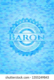 Baron sky blue mosaic emblem