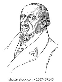 Baron vom Stein, 1757-1831, he was a Prussian statesman who introduced the Prussian reforms that paved the way for the unification of Germany, vintage line drawing or engraving illustration