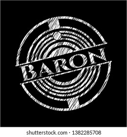 Baron written with chalkboard texture. Vector Illustration. Detailed.