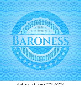 Baroness water wave badge background. Vector Illustration. Detailed. 