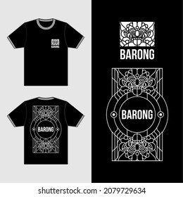 Barong Bali Artwork Line Art T shirt Design Vector, Barong Modern Line Design Poster, T shirt, Merchandise