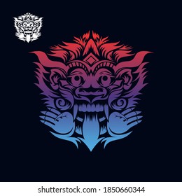 Barong bali character design vector