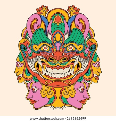 Barong Bali Mask Vector art