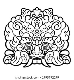 Barong Bali Ornament Vector Ethnic