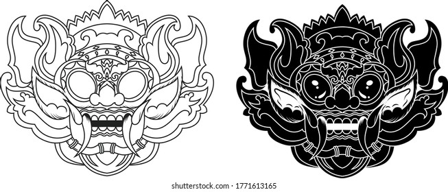 Ilustración de imágenes vectoriales de Barong Bali