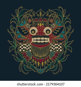 Barong Balinese Culture Vector Illustration