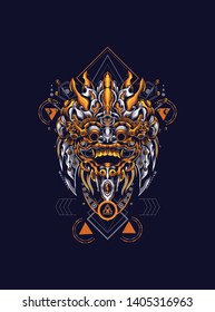 barong balinese face sacred geometry