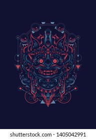 Barong Culture mask sacred geometry