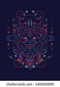 Barong Culture mask sacred geometry
