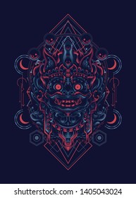 Barong Culture mask sacred geometry