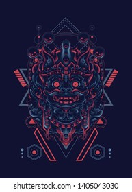 Barong Culture mask sacred geometry