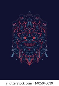 Barong Culture mask sacred geometry
