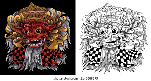 barong culture mask vector illustration