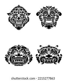 Barong Dance Illustration Vector Set 