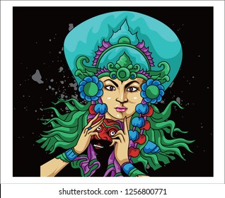 Barong, Gandrung culture from Javanese Indonesian vector design