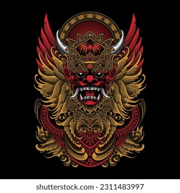 Barong head with Balinese characteristics