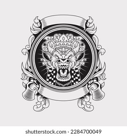 barong head template logo illustration