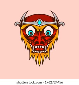 Barong mask illustration. Can be use as t-shirt design, print, poster, and logo