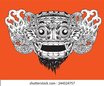 Barong Mask, Signature of Bali vector