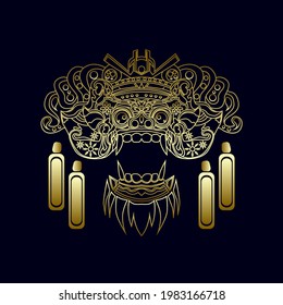 barong is a panther creature and character in the Balinese mythology of Bali, vector background, logo design
