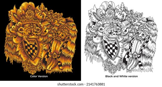 Barong and Rangda vector illustration