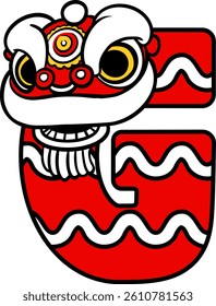Barongsai Chinese Letter Vector Element Alphabet G