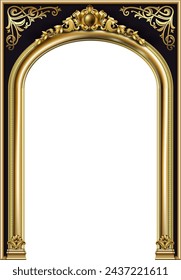 Baroque arched theatrical golden box. Vector graphics