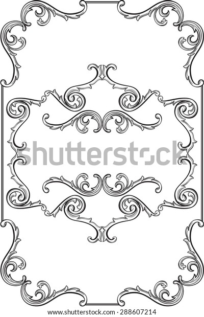Baroque art frame is
isolated on white