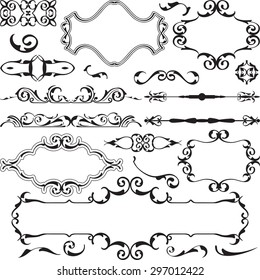 Baroque art swirll set is on white