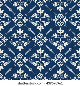 Baroque background of romantic floral seamless pattern for decoration damask wallpaper, vintage style, stock vector