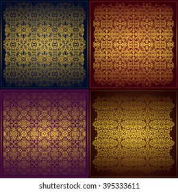  Baroque background set .Vector illustration