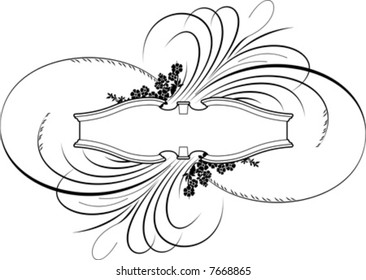 Baroque Banner Calligraphy Style. All Curves Separately.